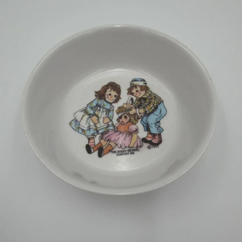 Vintage 69' Oneida Deluxe Raggedy Ann and Andy Melamine Child Bowl 5